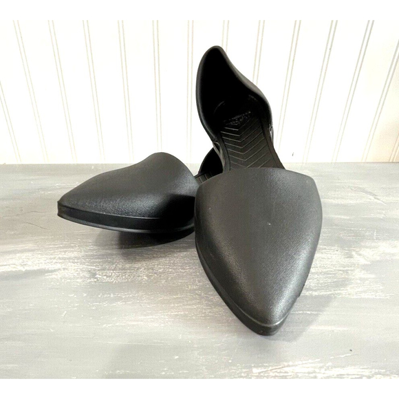 Native Womens Size 9 Audrey D'Orsay Flats Black Pointed Toe Rubber Comfort Shoes